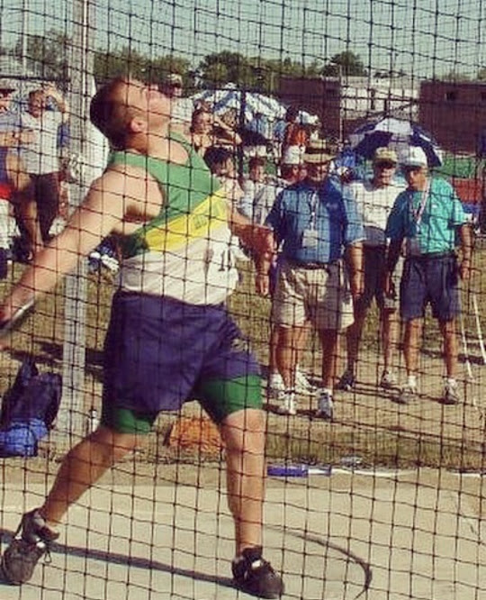 Mike Pellet competing in a throwing event